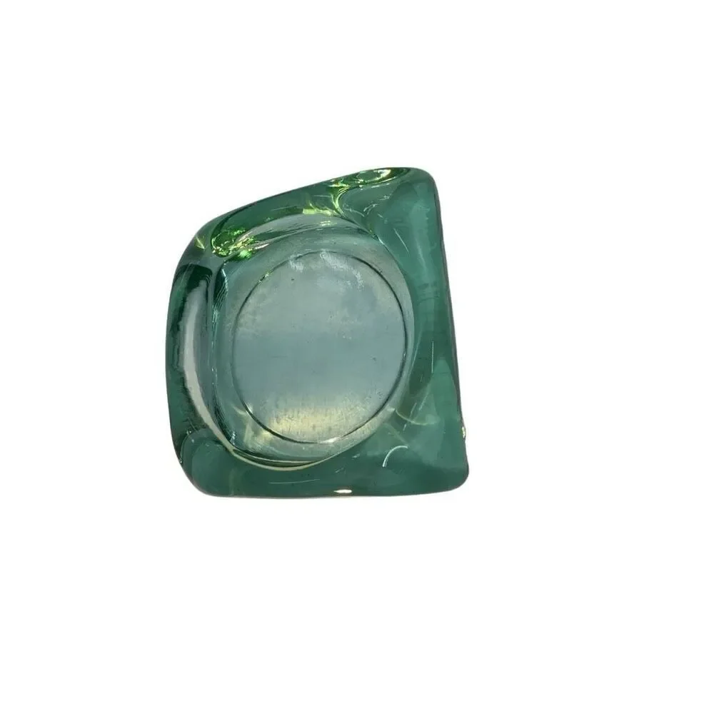Spanish green recycled glass ashtray, 5